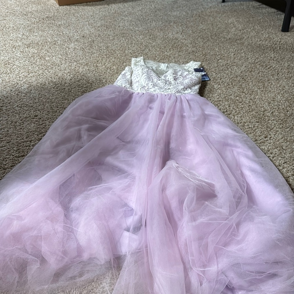 Purple lace long dress